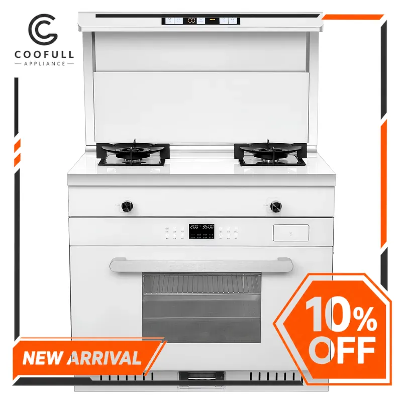 Kitchen Appliances Built In - 4500W Beyaz Entegre Ocak Fırın 70L